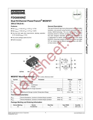 FDG8850NZ datasheet  